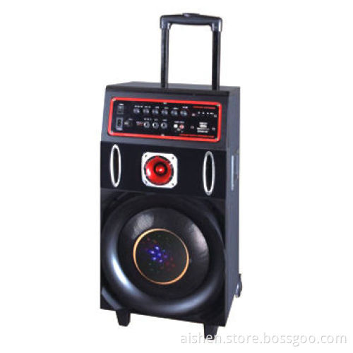 Portable Speaker with Wireless Mic/Guitar Input/Remote Control/USB/SD